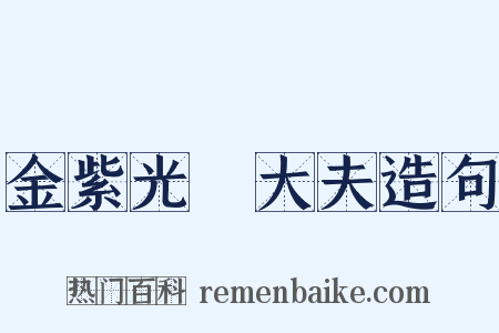 金紫光祿大夫造句是什么意思的图片